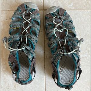 Keen Women's Whisper Sandals Hiking Outdoor Water Shoes Gray & Teal Size 8.5